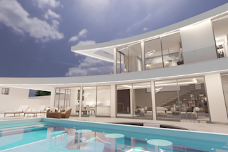 create architectural 3d exterior model realistic renders
