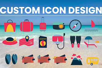 do icon design, custom icons, vector icon, icon set for your website and brand
