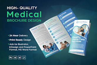 design medical brochure for clinic, homecare, assisted living, chiropractic
