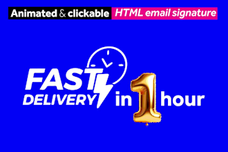 create a professional, animated and clickable HTML email signature in 1 hour