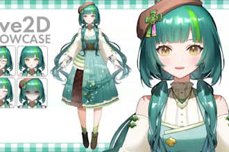 draw female or male original 2d vtuber model, chibi for live2d model commission