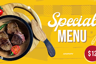 design a digital menu, digital menu board, or animated menu