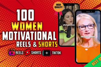 create women empowerment motivational youtube shorts, instagram reels and tiktok