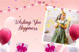 create birthday slideshow video with music and photos