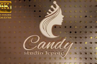 create elegant white metallic gold 3d logo reveal intro animation