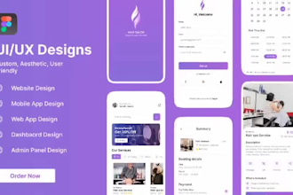do website ui ux design, mobile app ui ux, and dashboard design in figma