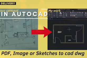 quickly convert your PDF,image,sketches to cad dwg