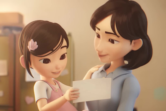 3d anime animation, animated 3d music video character animation in anime style