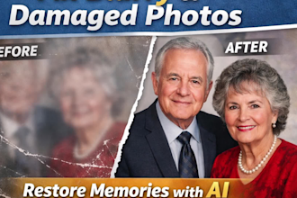 fix blurry photos , restore damaged images professionally