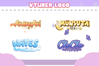 design custom cute anime logo for kick, vtuber streamer or youtube