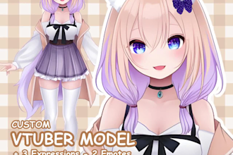create a chibi vtuber or pngtuber avatar for streaming, chibi vtuber model