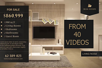 make real estate listing videos in 24hrs from 40 design