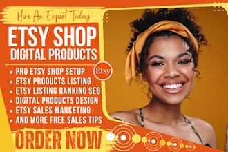 design etsy digital products, setup etsy shop, etsy digital products listing SEO