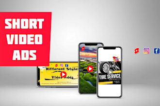 create vertical shorts video ads for youtube, facebook or instagram