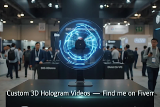 create 3d hologram fan videos and holographic 3d animations