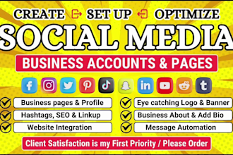 set up perfectly all social media accounts professionally