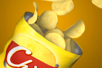 make a 3d product animation of chips  package