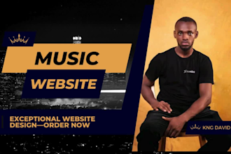design music website for artist dj band event podcast on wordpress, wix, godaddy