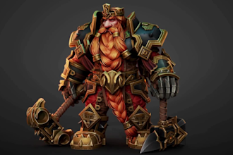 model, rig stylized 3d character, stylized lowpoly model for game and animation