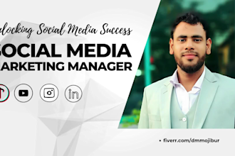 be tiktok, youtube, linkedin social media marketing manger