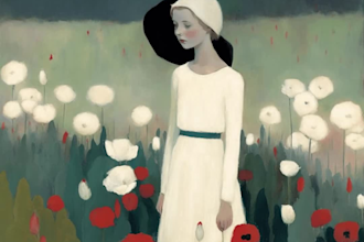design delicate, feminine, ethereal illustrations and concept art using ai