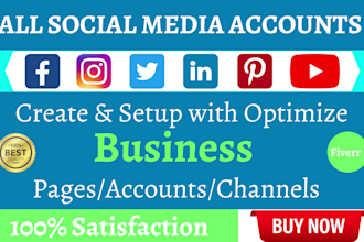 perfect create, setup, social media accounts, and optimize professionally