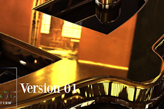 create eye catching gold 3d logo animation and intro reveal