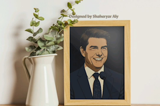 turn your image to a cartoonist, vector portrait and tracing