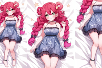 draw custom dakimakura or body pillow for your oc, game, anime character, vtuber