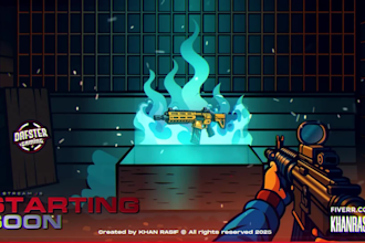 design custom animated twitch overlay, stream logo, obs, kick streamer package
