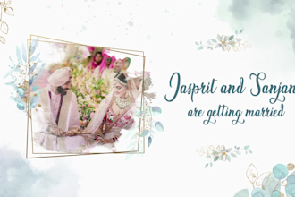 create a floral themed wedding invitation video