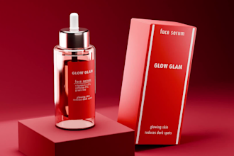 product model box packaging, lotion tube label,skincare product design label,c4d