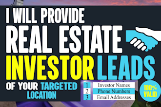 provide real estate investor leads of your targeted location