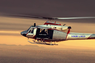 do promotional video for logo or website today in helicopter