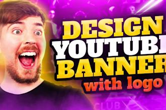 design a youtube banner and logo