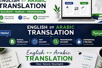 translate english to arabic and arabic to english manually