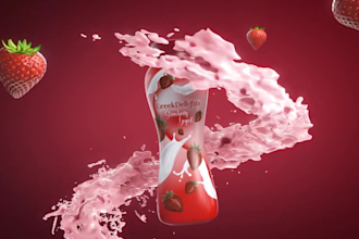 professional 3d product animation video liquid and water simulation 3d beverage