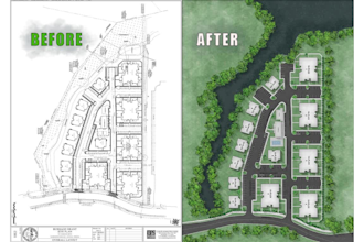 architectural rendering site plan, subdivision layout