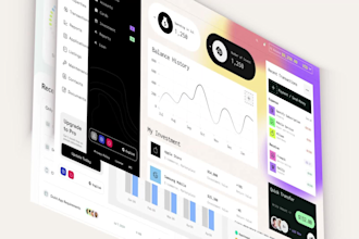 do cool dashboard UI UX design and saas design, web app, CRM, admin panel
