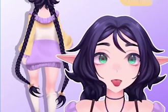 design 3d vtuber avatar, 3d character, 3d vtuber avatar, vroid vtuber model