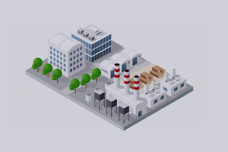 draw  quality vector of isometric map illustrations