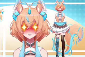 draw different vtuber facial expressions, chibi emotes for live2d vtuber model