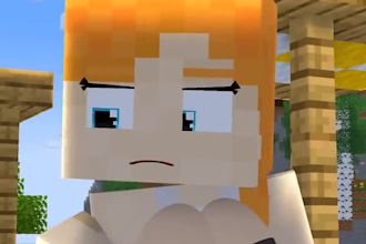 make a funny minecraft 3d animation short video intro, gameplay minecraft