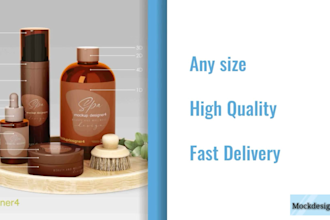 design the 3d mockup for your product also label design 2022