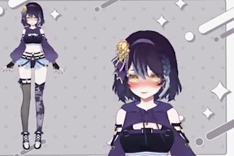 draw and design live2d vtuber model, 2d vtuber rigging, 2d vtuber ,pngtuber