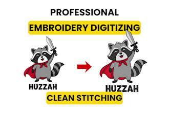 digitize logo for embroidery in dst, pes, jef with fast delivery
