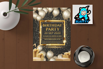 design wedding, birthday, event, party invitation card
