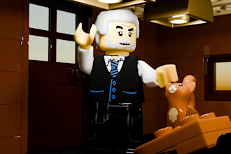 do c4d 3d lego animation 3d lego model cartoon music video character design