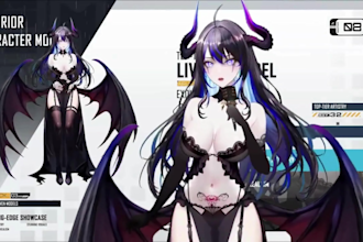 create a custom 2d 3d vtuber model with full rigging, vrm, and streaming setup