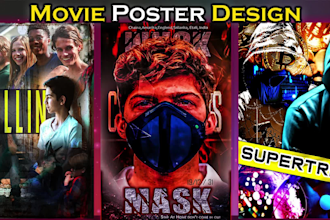 design a unique movie poster, film poster, game poste